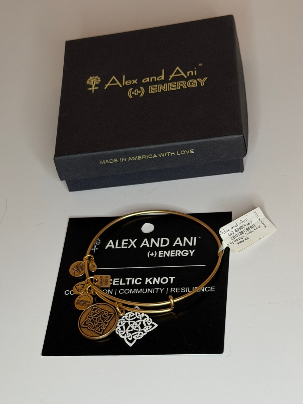 Alex and Ani Gold Celtic Knot Charm Bangle